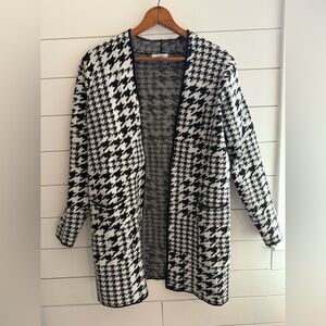 NINE WEST Black & White Houndstooth Jacket